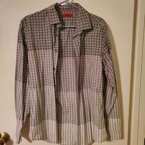 Alfani Slim Fit Long Sleeve Dress Shirt is a size M Color is Gray Ombre